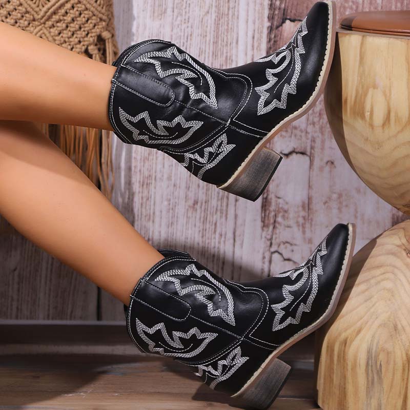 BS Laars | Cowboy boots met geborduurd detail voor dames