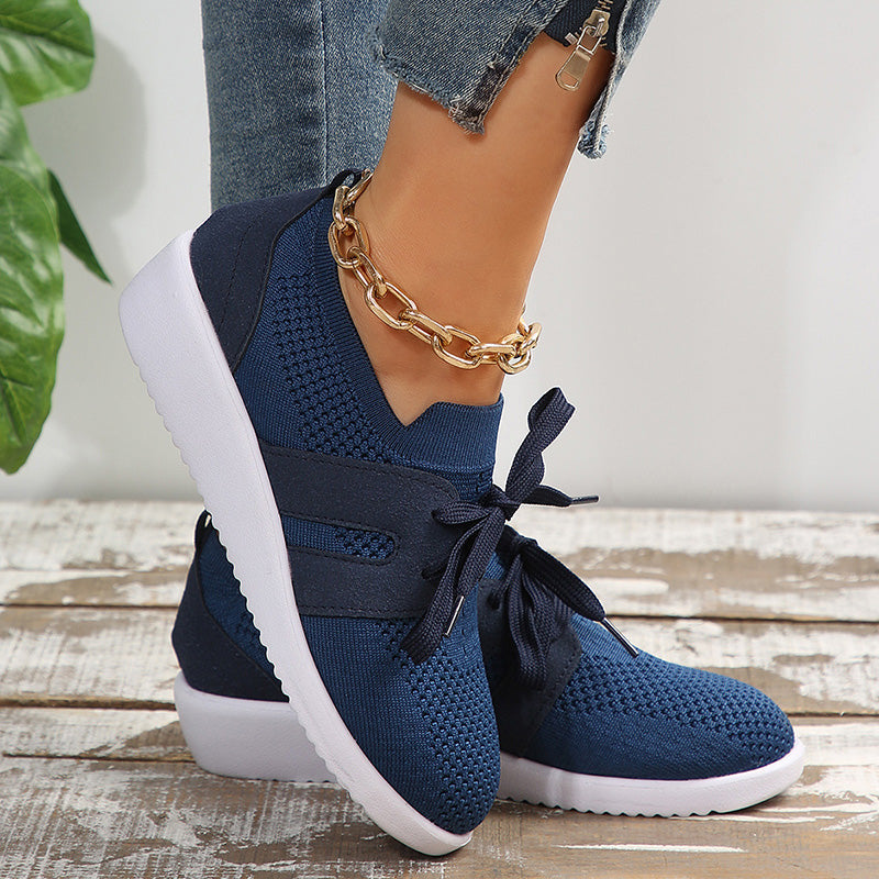 BS Knit Slide | Ademende mesh instap sneakers met veters voor dames