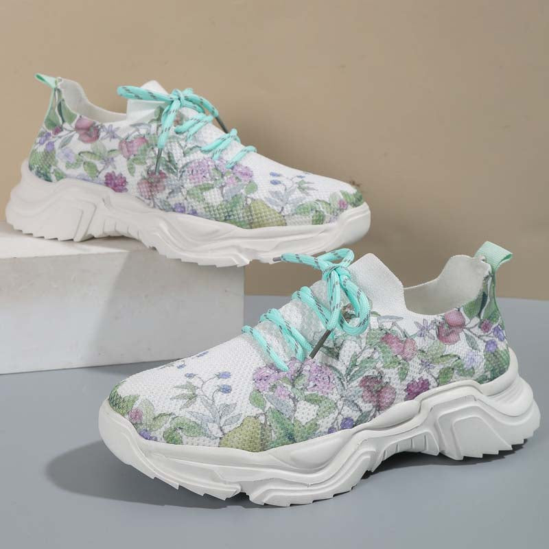 BS Flower Walk | Brede sneakers met bloemenpatroon voor dames