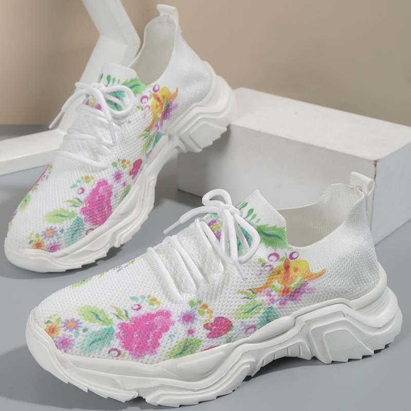 BS Flower Walk | Brede sneakers met bloemenpatroon voor dames