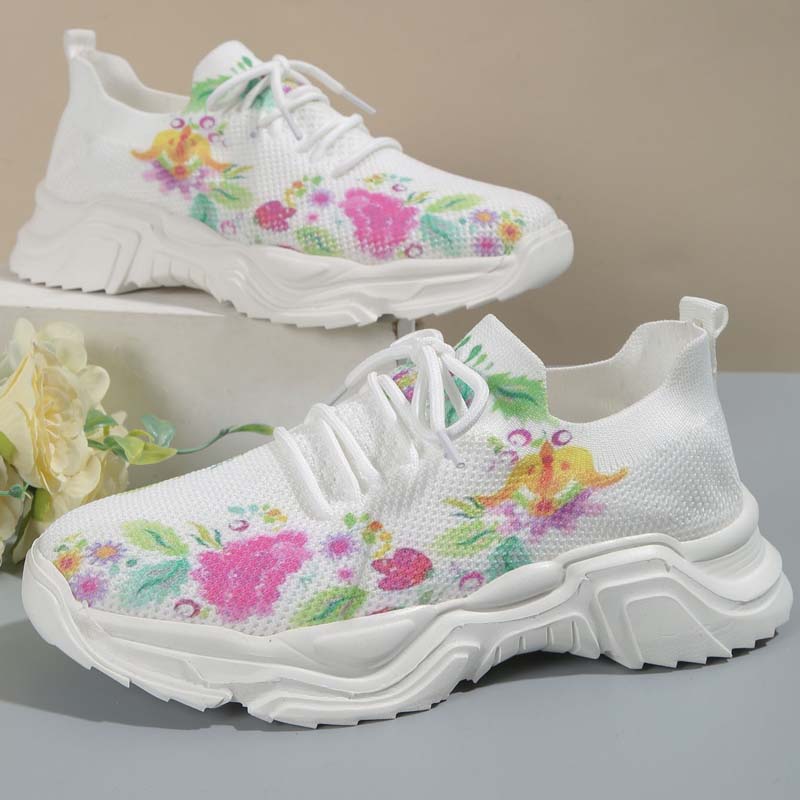 BS Flower Walk | Brede sneakers met bloemenpatroon voor dames