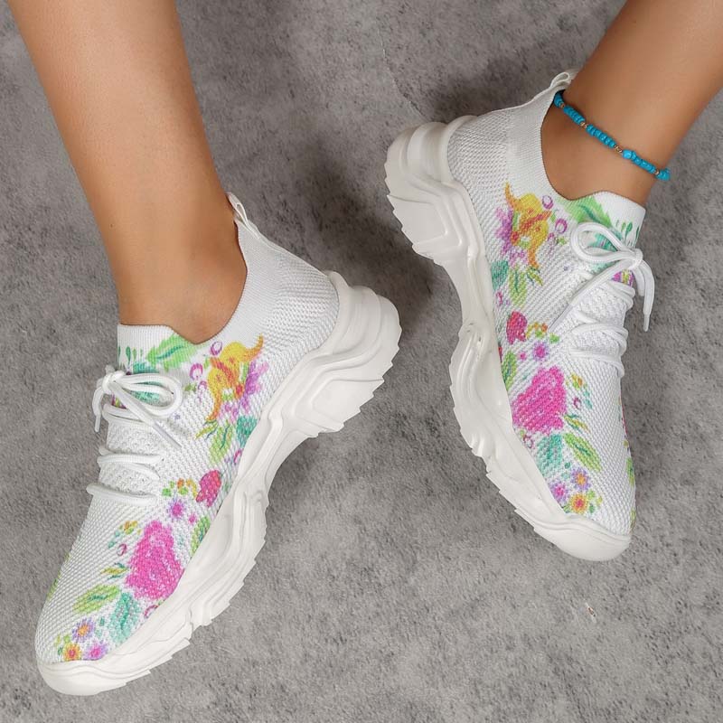 BS Flower Walk | Brede sneakers met bloemenpatroon voor dames