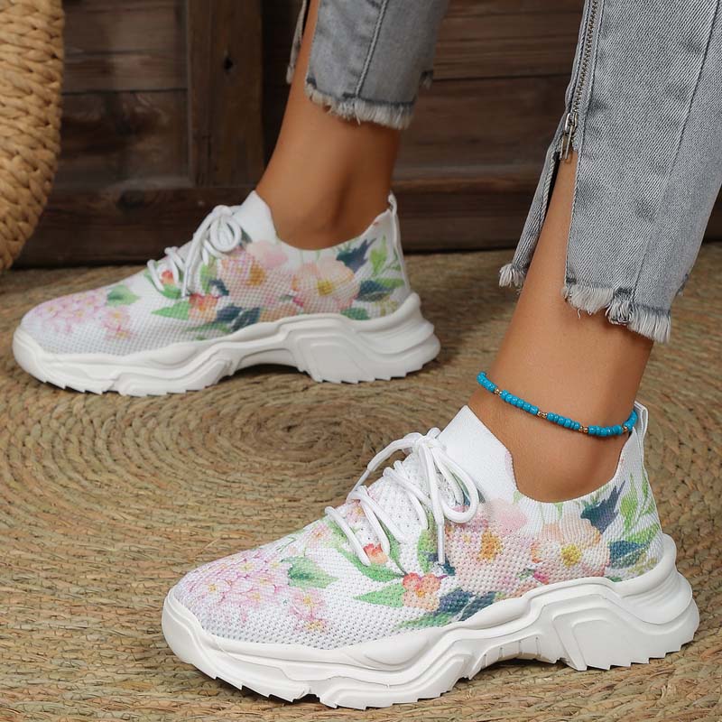 BS Flower Walk | Brede sneakers met bloemenpatroon voor dames