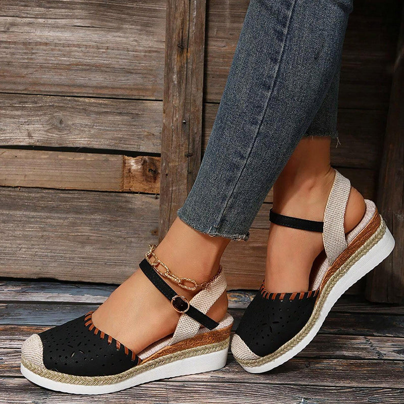 BS Wedge Sandaal | Luxe sleehak sandalen met wreef bandje voor dames