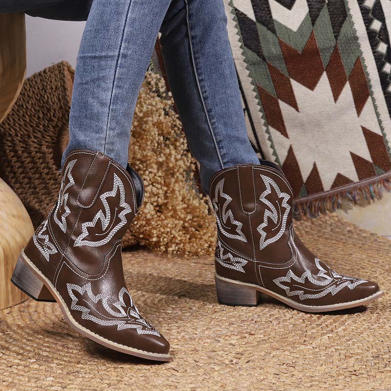 BS Laars | Cowboy boots met geborduurd detail voor dames