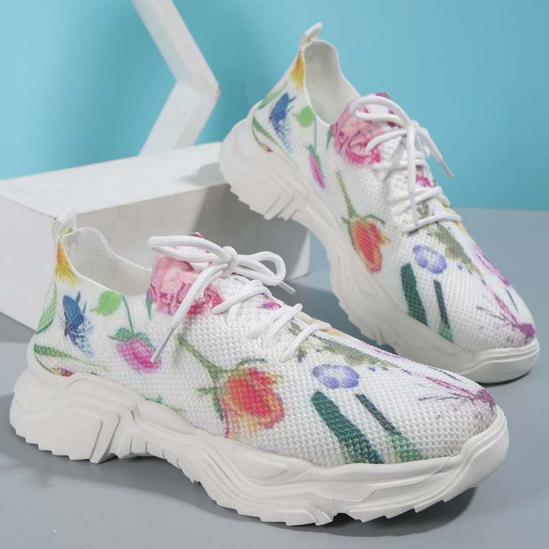 BS Flower Walk | Brede sneakers met bloemenpatroon voor dames