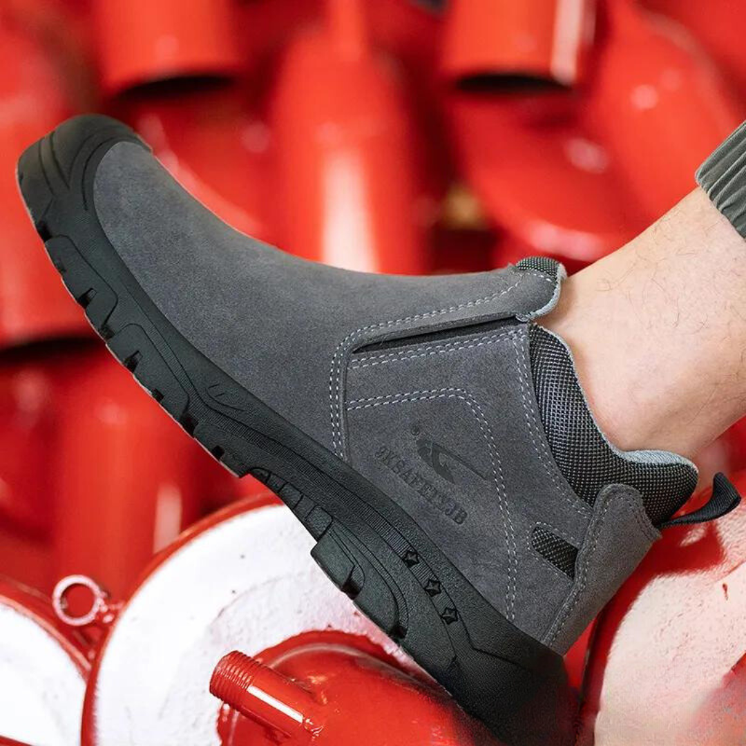 BS Safety Leather | Comfortabele veiligheidsschoenen zonder veters voor heren