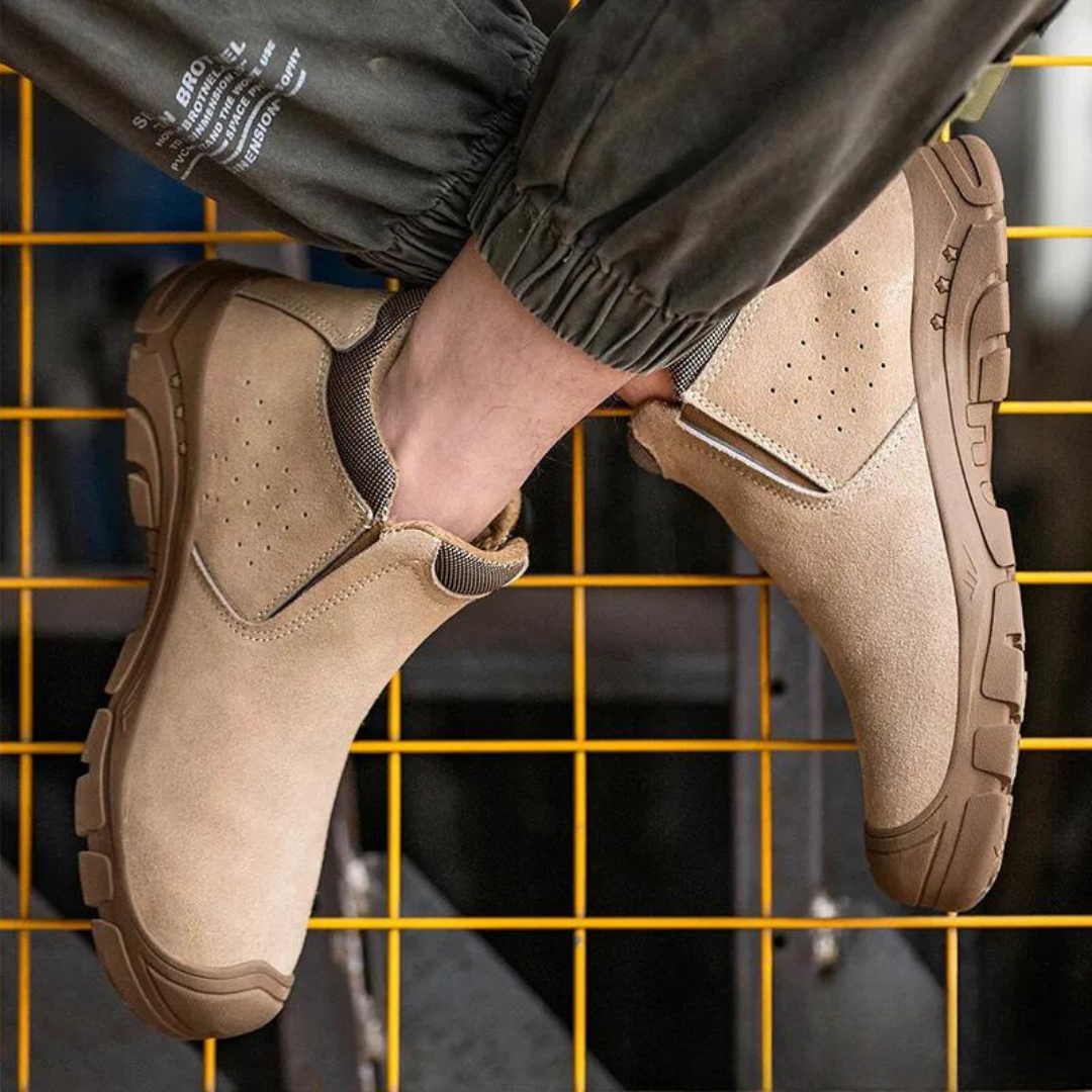 BS Safety Leather | Comfortabele veiligheidsschoenen zonder veters voor heren