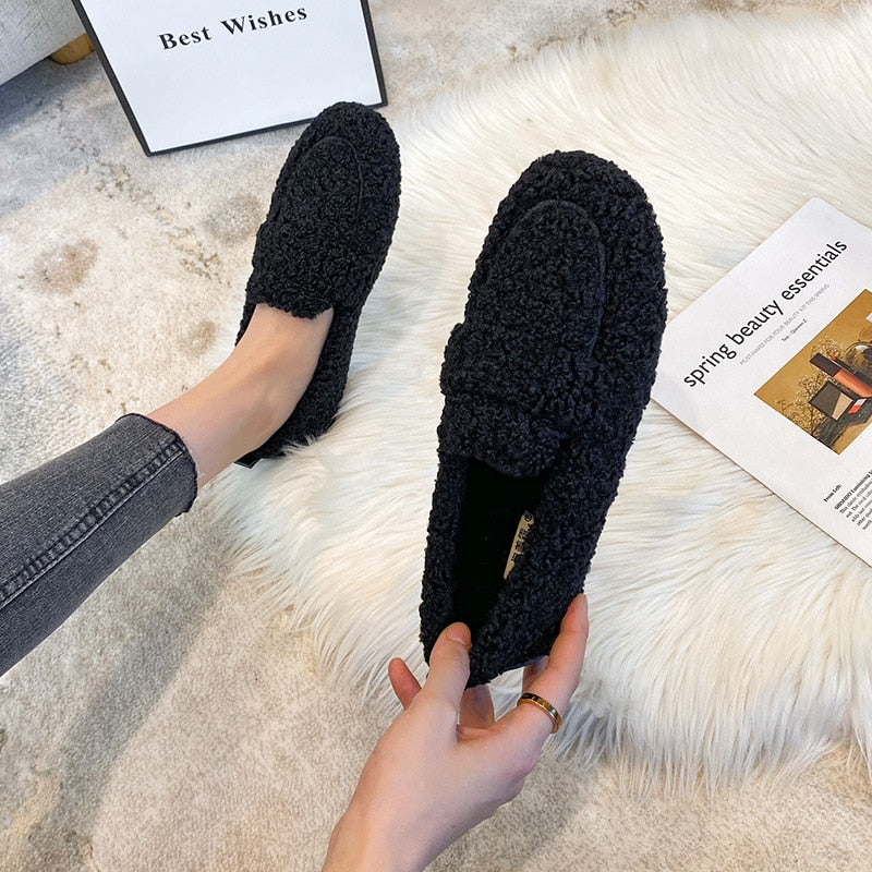 BS Pluche Loafers | Comfortabele platte damesschoenen met zachte zool