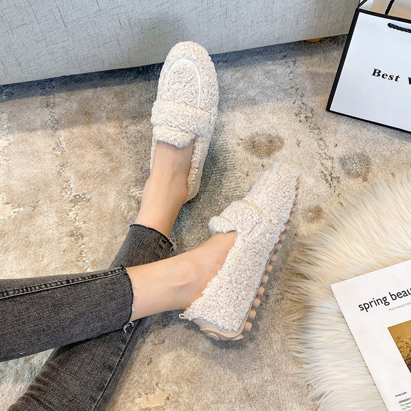 BS Pluche Loafers | Comfortabele platte damesschoenen met zachte zool