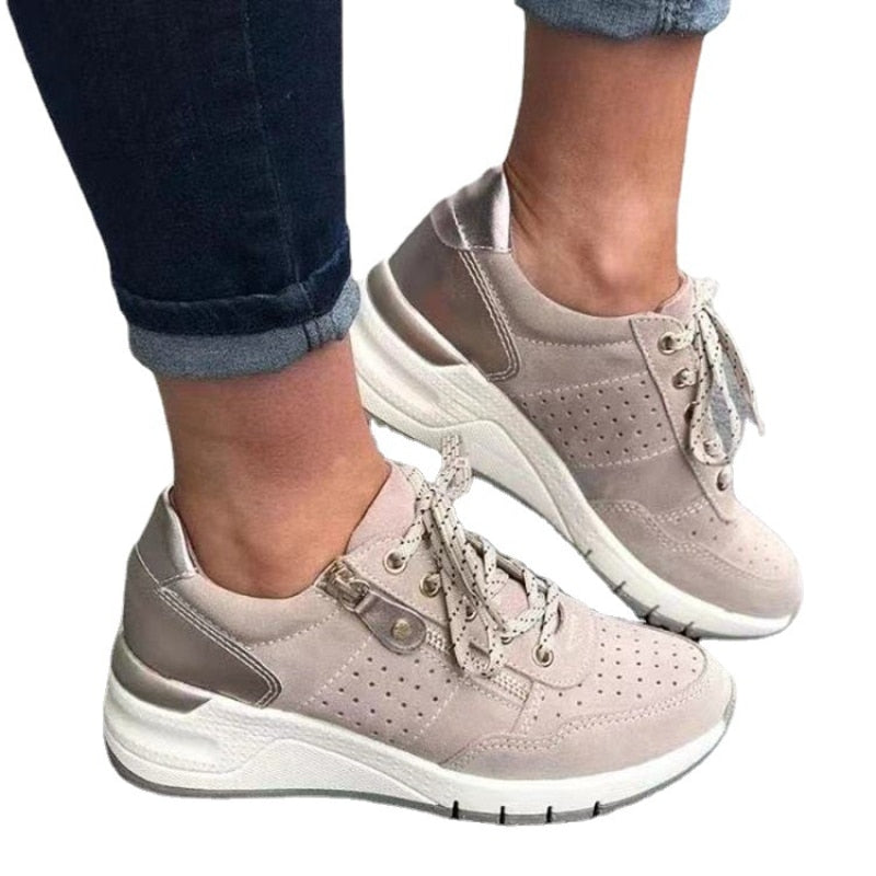 BS Orthopedische Lichtgewicht Beige Sneakers - Ellen