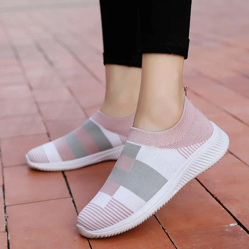 BS Comfort Slide | Orthopedische sok sneaker voor dames met color block detail