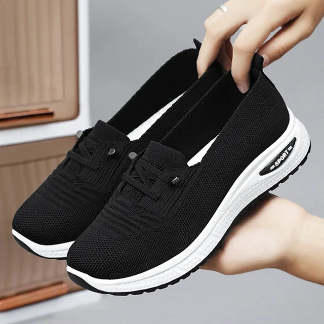 BS Anna - Orthopedische Ademende Zwarte Sneakers