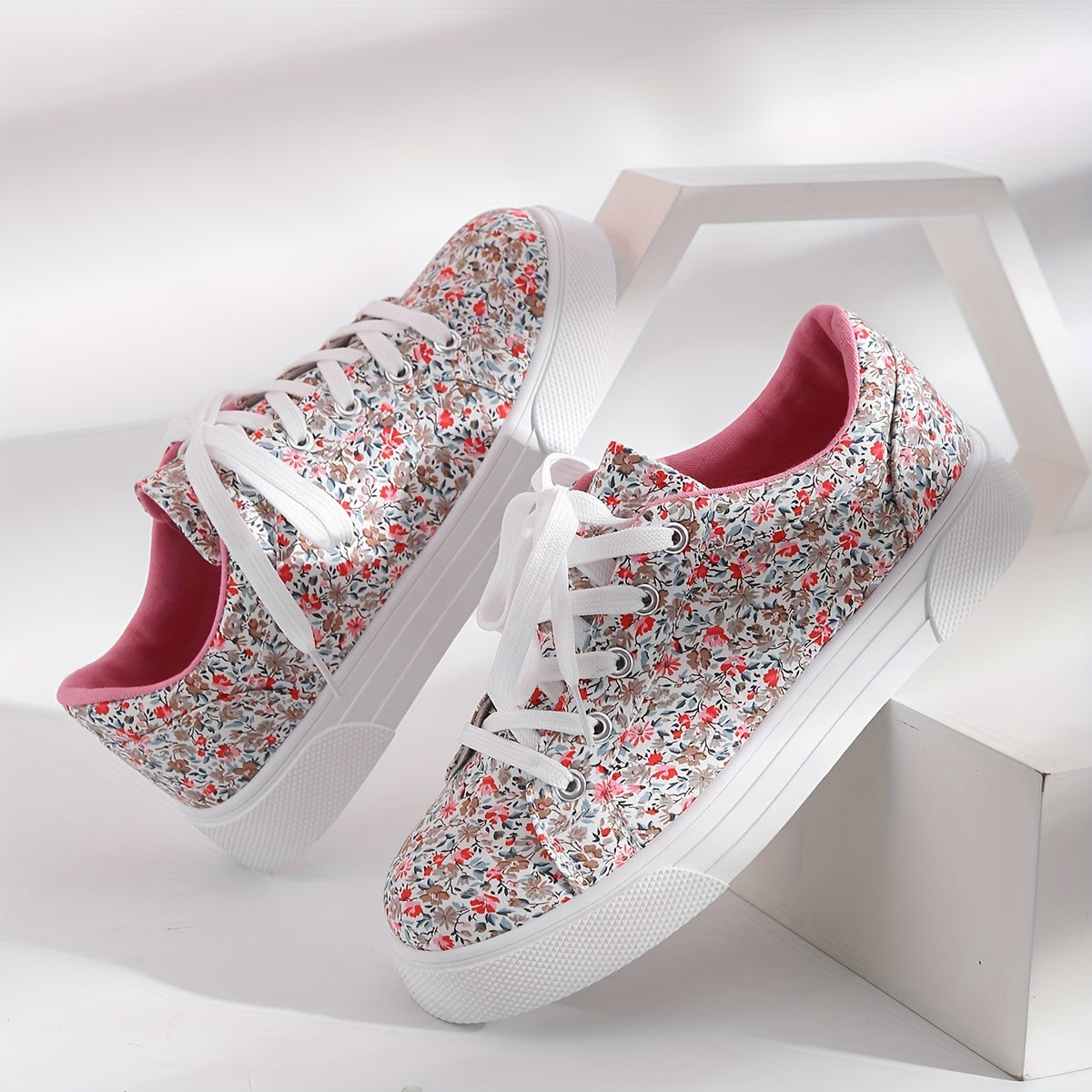 BS Orthopedische Bloemenprint Sneakers - Mia