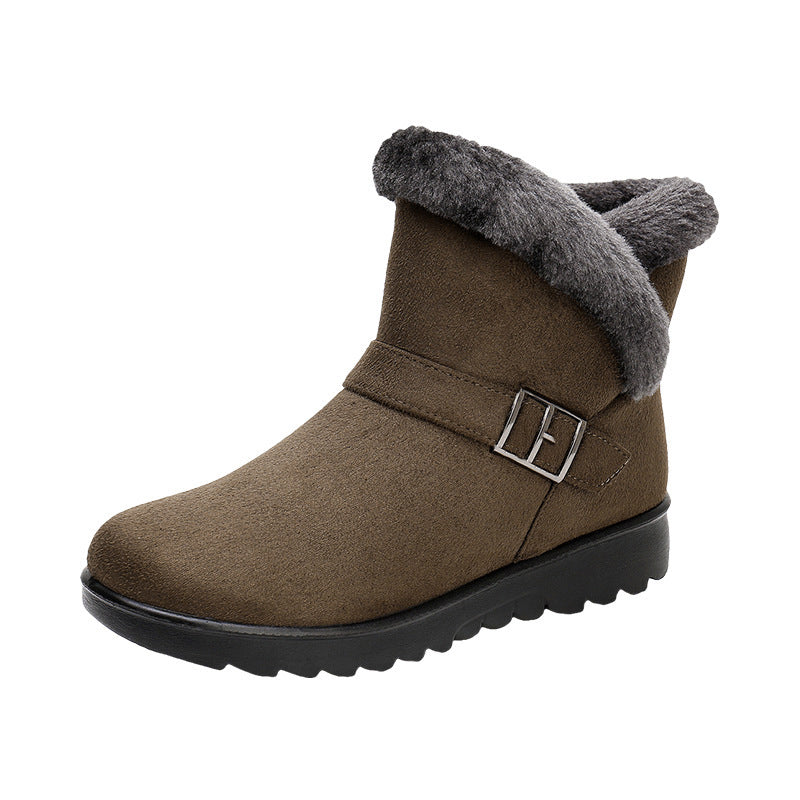 BS Comfy Laars | Half hoge winterlaars met voering en gesp voor vrouwen