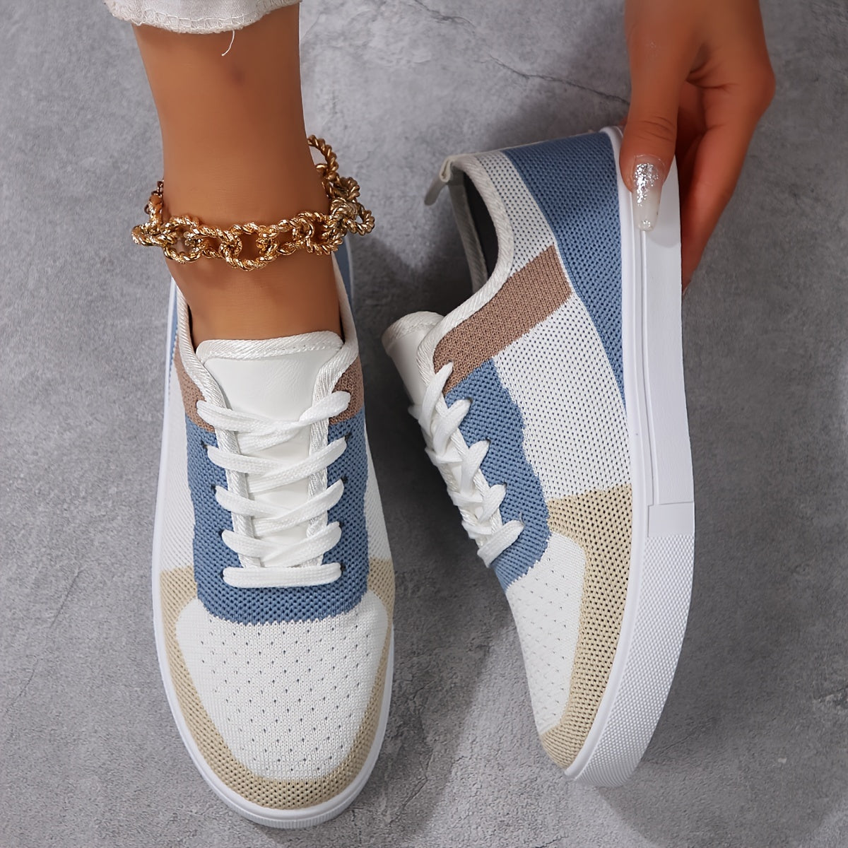 BS Orthopedische Blauw-Witte Sneakers - Lisa