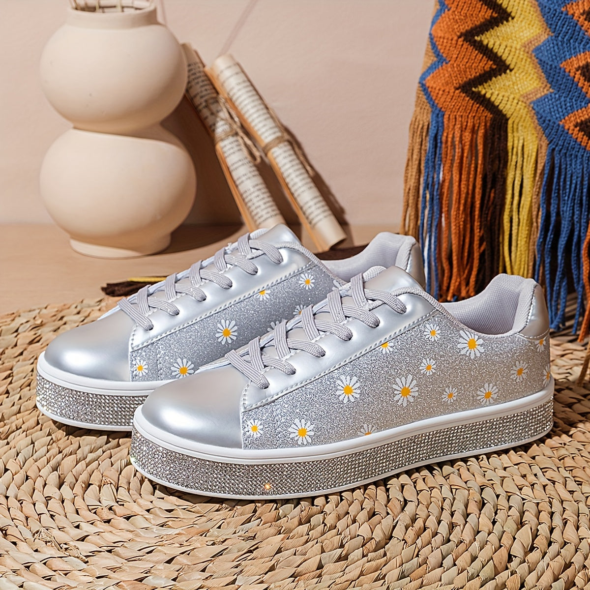 BS Orthopedische Gouden Daisy Sneakers - Laura