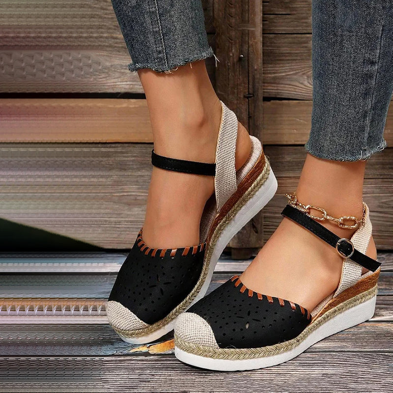 BS Wedge Sandaal | Luxe sleehak sandalen met wreef bandje voor dames