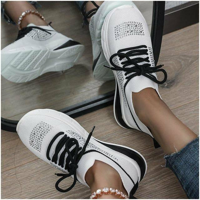 BS Bling Mesh | Luxe mesh sneakers met veters en strass details voor dames