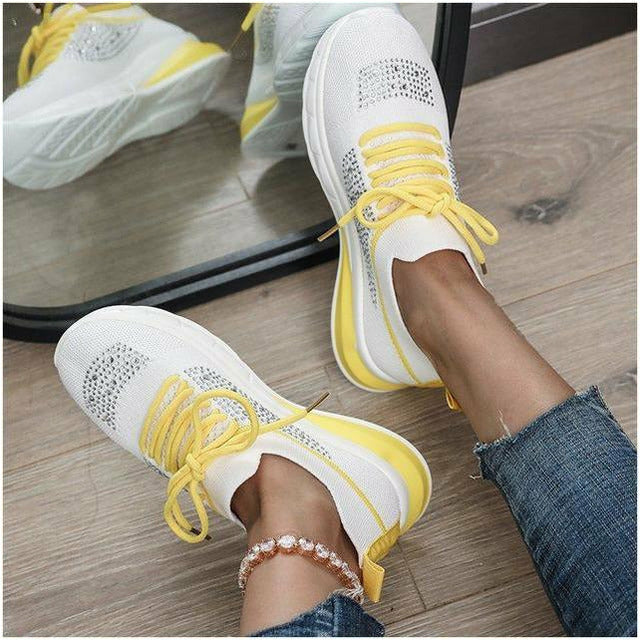 BS Bling Mesh | Luxe mesh sneakers met veters en strass details voor dames