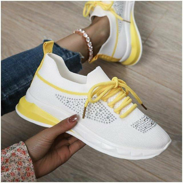 BS Bling Mesh | Luxe mesh sneakers met veters en strass details voor dames