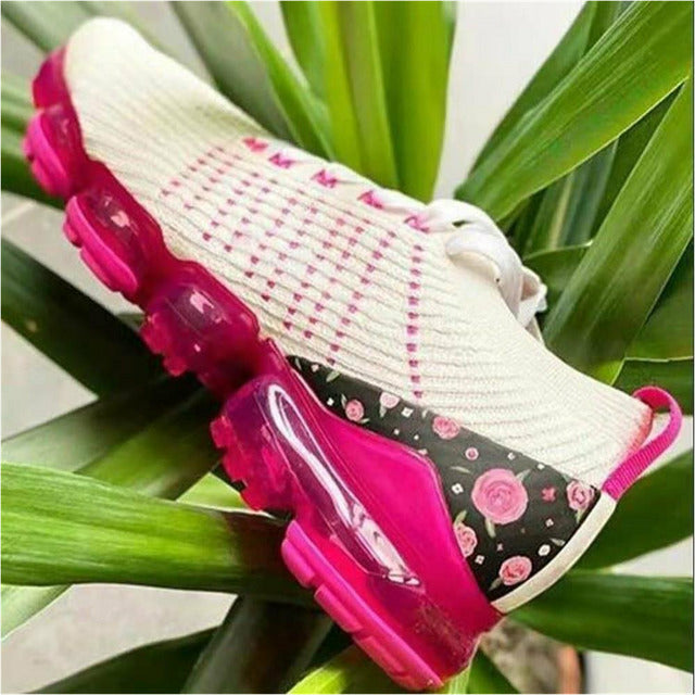 BS Gym Pro | Opvallende mesh sneakers met air zool en bloemenprint hak voor dames