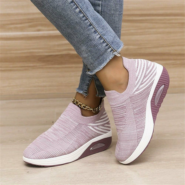 BS Knit Slip-In | Ergonomische instap sneakers van mesh en air hak voor dames