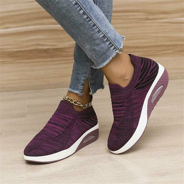 BS Knit Slip-In | Ergonomische instap sneakers van mesh en air hak voor dames