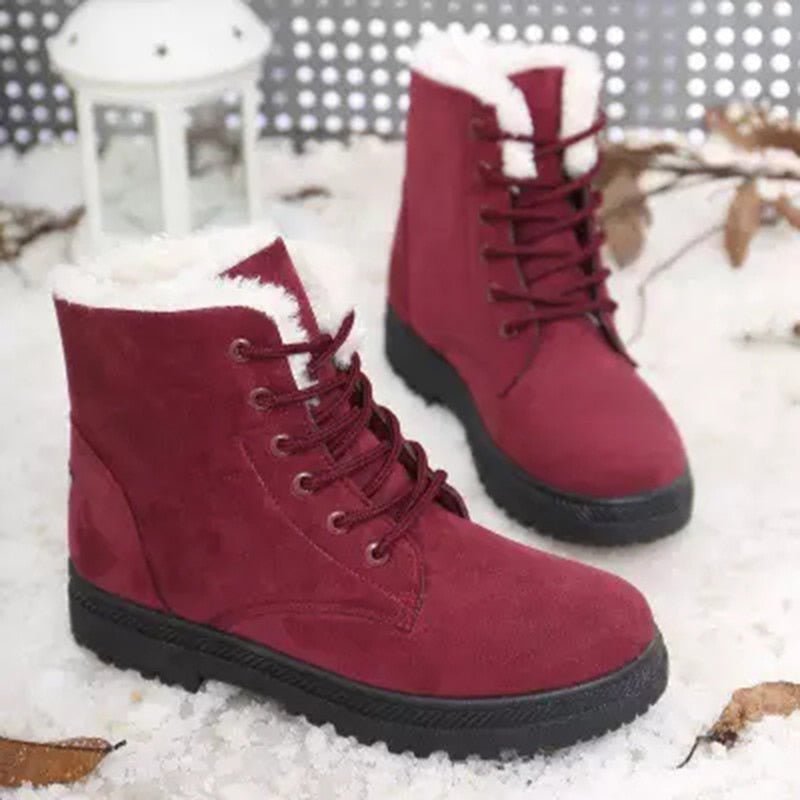 BS Fur Boot | Warm gevoerde winterlaazen met veters voor vrouwen