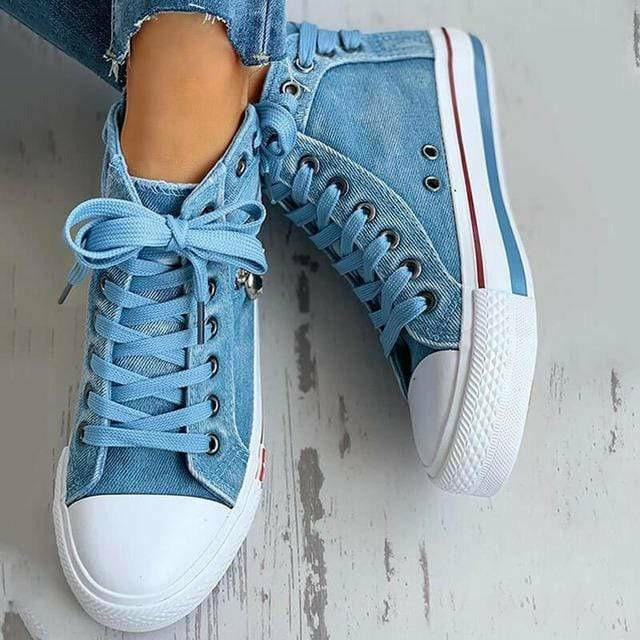 BS Denim Star | Elegante sneakers met veters en gummi zool voor dames