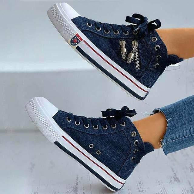 BS Denim Star | Elegante sneakers met veters en gummi zool voor dames