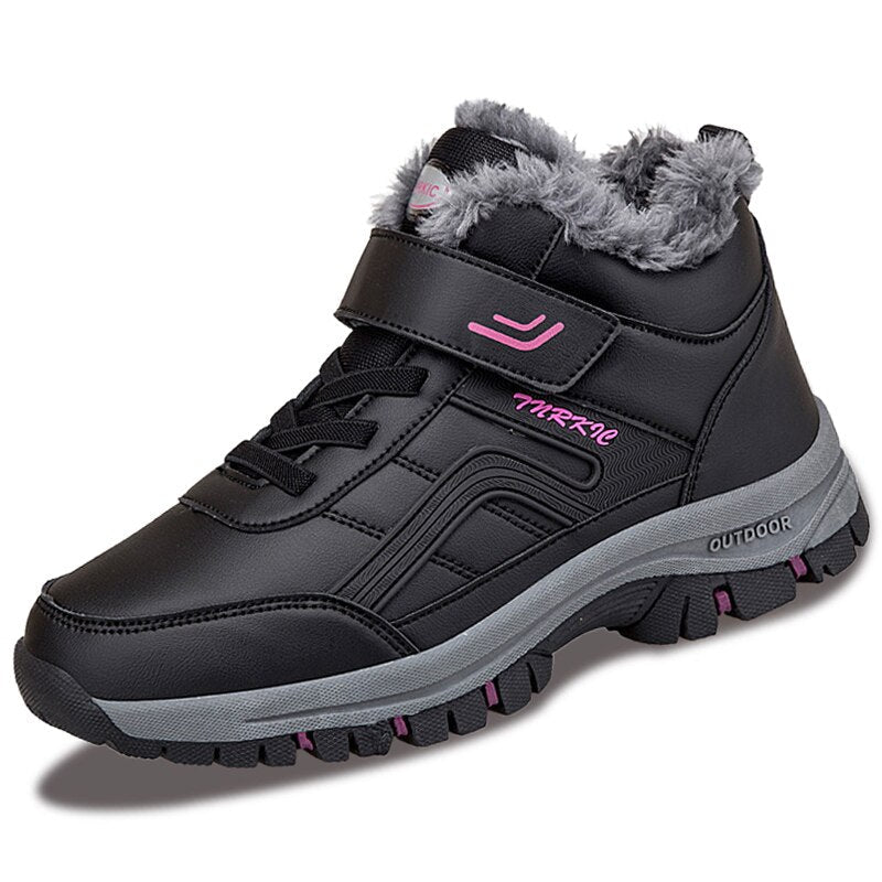 BS Winter Walk | Warme gevoerde winterschoenen met veters en klittenband voor dames