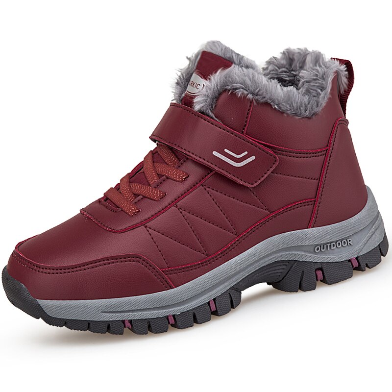 BS Winter Walk | Warme gevoerde winterschoenen met veters en klittenband voor dames